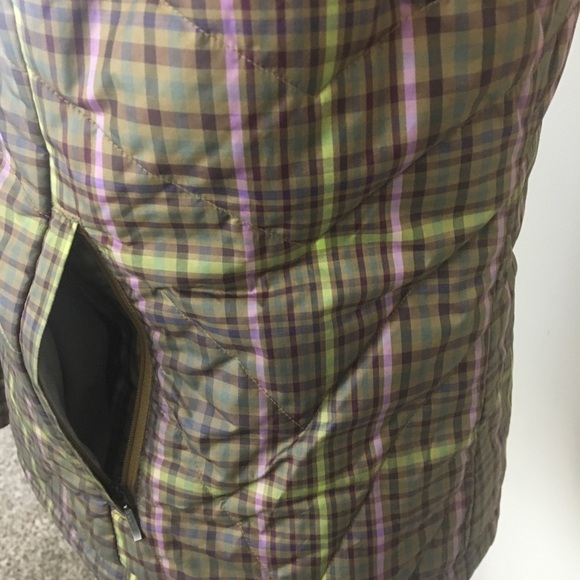 Lands’ End Vest Womens S  Green Quilted Full Zip Plaid Pockets - Picture 9 of 12